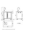 Modul 1 - Waschbecken- /Kühlschrankkombi (Becken links)