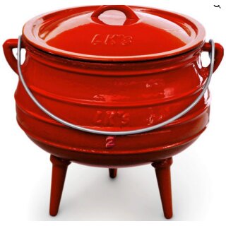 Potjie Nr 2 Rot emailliert